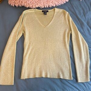 Green Chartreuse Metallic Sparkly Sweater